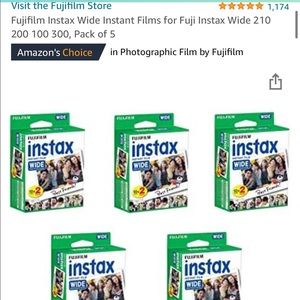 Fuji instax wide film. Pack of 5